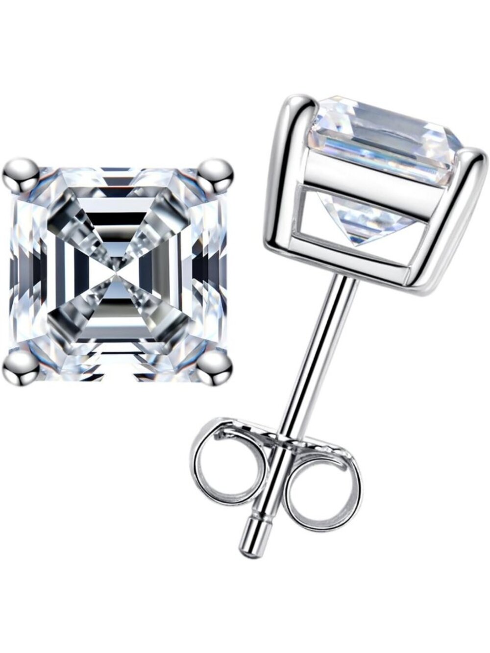 Moissanite Stud Earrings 1cttw-6cttw D Color VVS1 925 Sterling Silver Daily